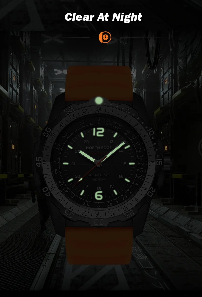 NORTH EDGE EVOQUE2 Waterproof Outdoor Electronic Solar Watch - Speed Luminous Digital Sport Timepiece for Active Living