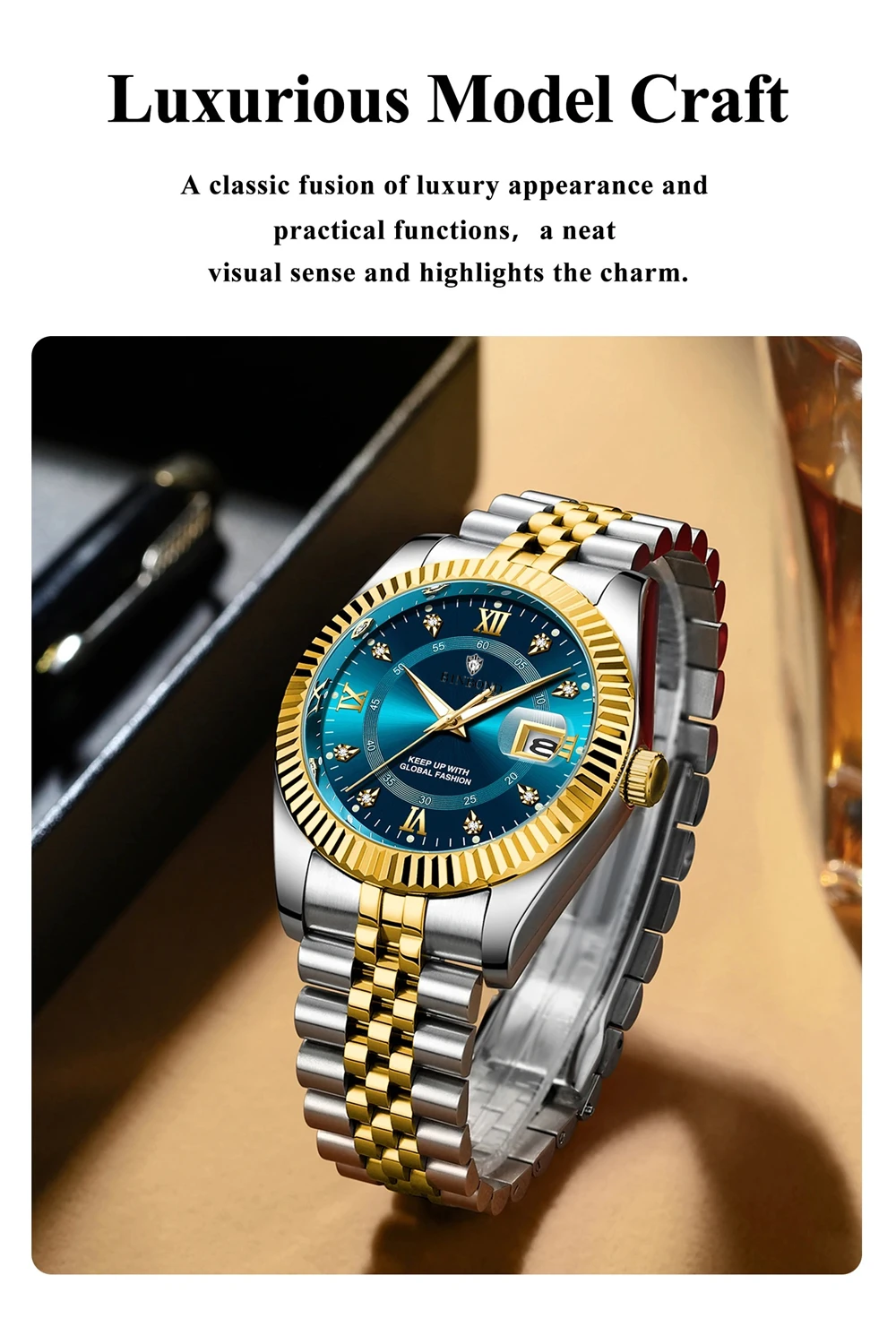 Fashion Quartz Wristwatches Luxury Brand Diamond Watch For Man Gifts High Quality Digital Dial Mens Automatic Watches Men Clock