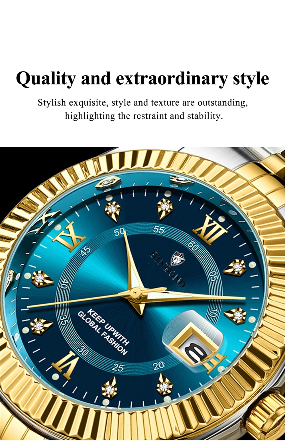 Fashion Quartz Wristwatches Luxury Brand Diamond Watch For Man Gifts High Quality Digital Dial Mens Automatic Watches Men Clock