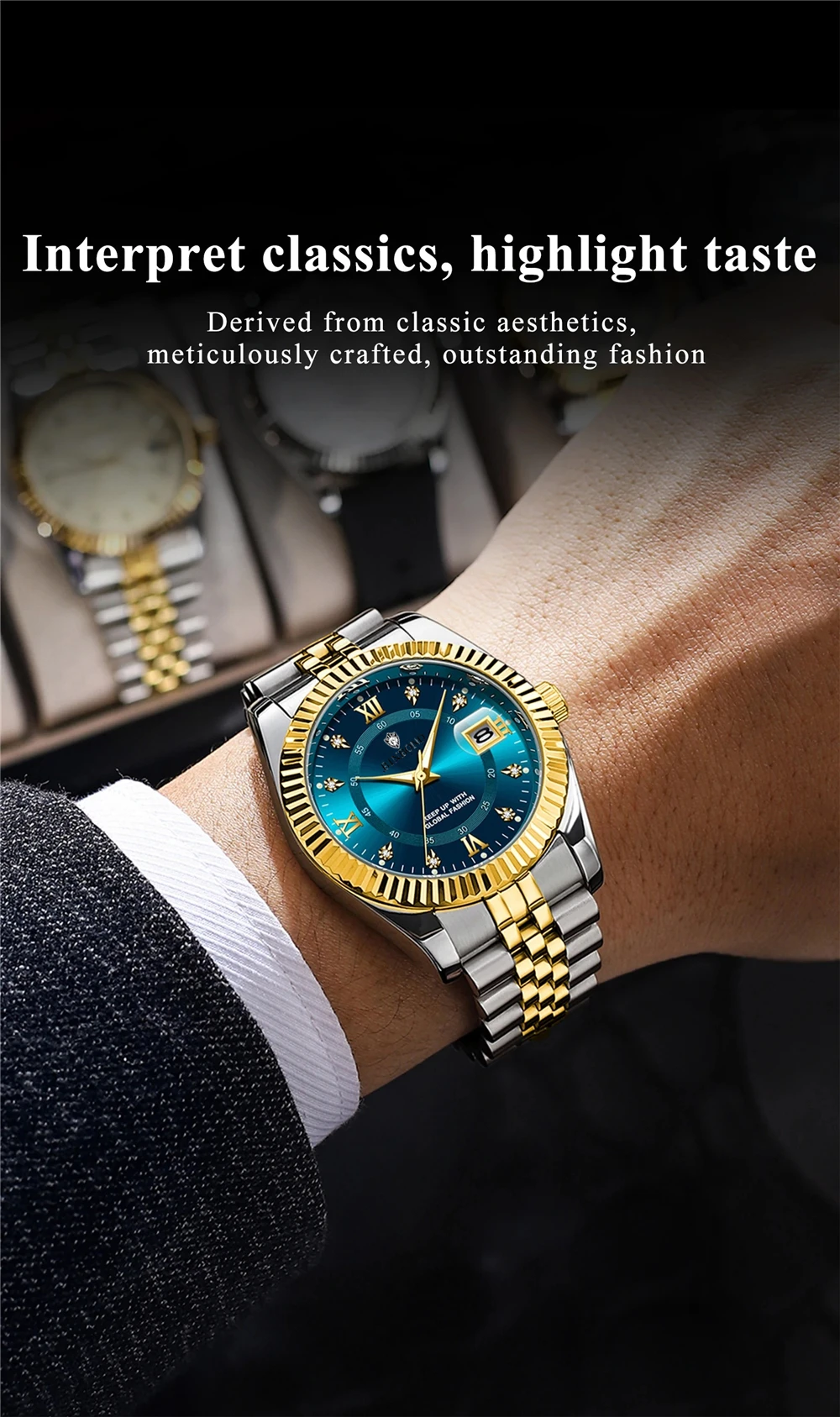 Fashion Quartz Wristwatches Luxury Brand Diamond Watch For Man Gifts High Quality Digital Dial Mens Automatic Watches Men Clock