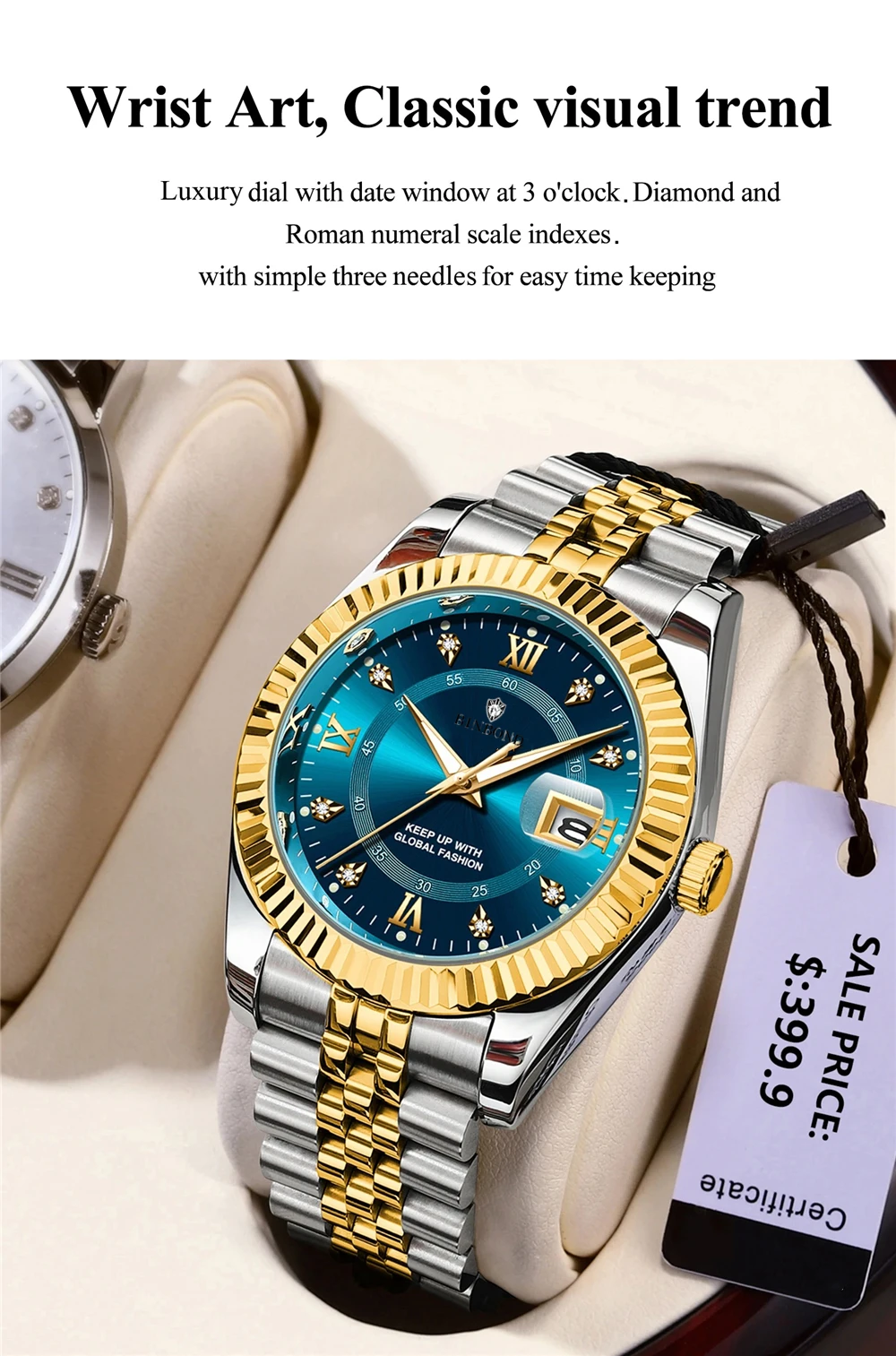 Fashion Quartz Wristwatches Luxury Brand Diamond Watch For Man Gifts High Quality Digital Dial Mens Automatic Watches Men Clock