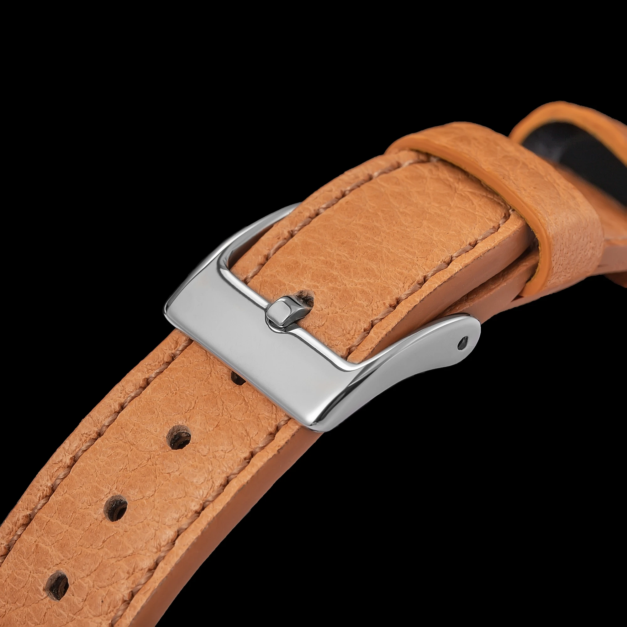 THORN T017 Quartz Watch Sapphire Glass 100M Waterproof Small Seconds Genuine Leather Strap Men Women Couples Wristwatch