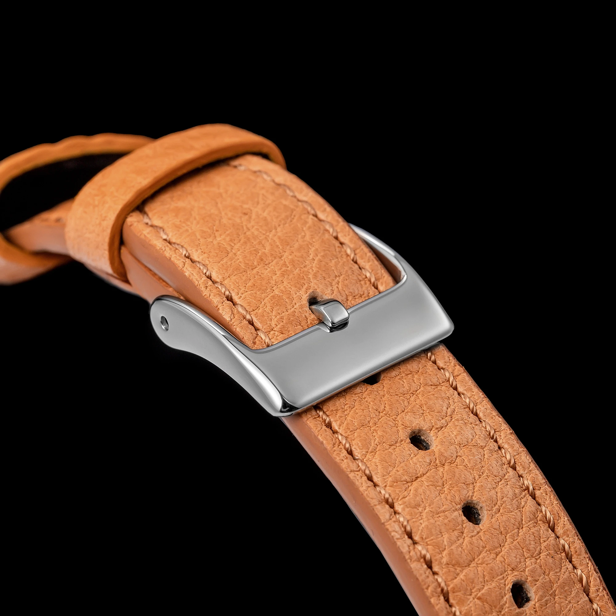 THORN T017 Quartz Watch Sapphire Glass 100M Waterproof Small Seconds Genuine Leather Strap Men Women Couples Wristwatch