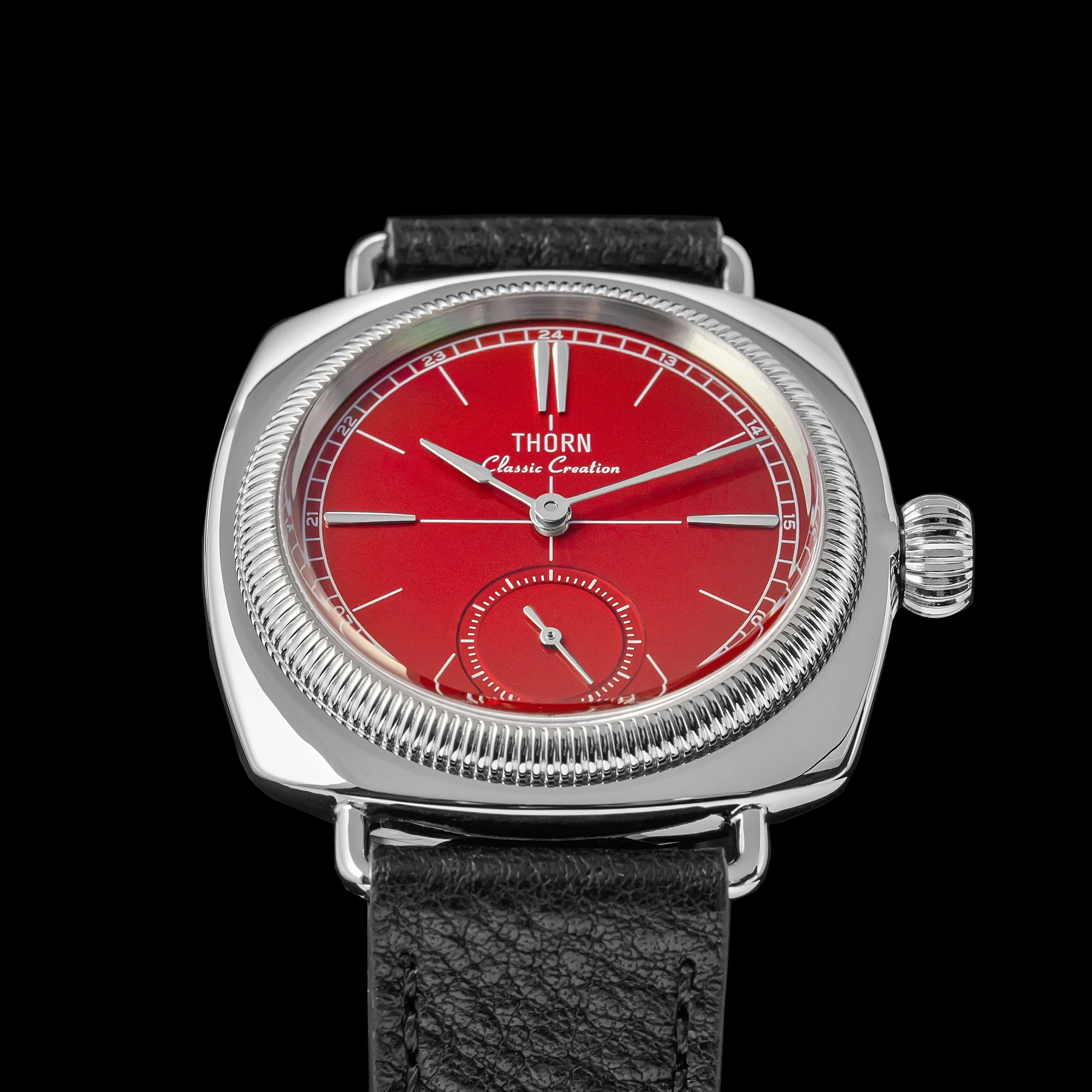 THORN T017 Quartz Watch Sapphire Glass 100M Waterproof Small Seconds Genuine Leather Strap Men Women Couples Wristwatch