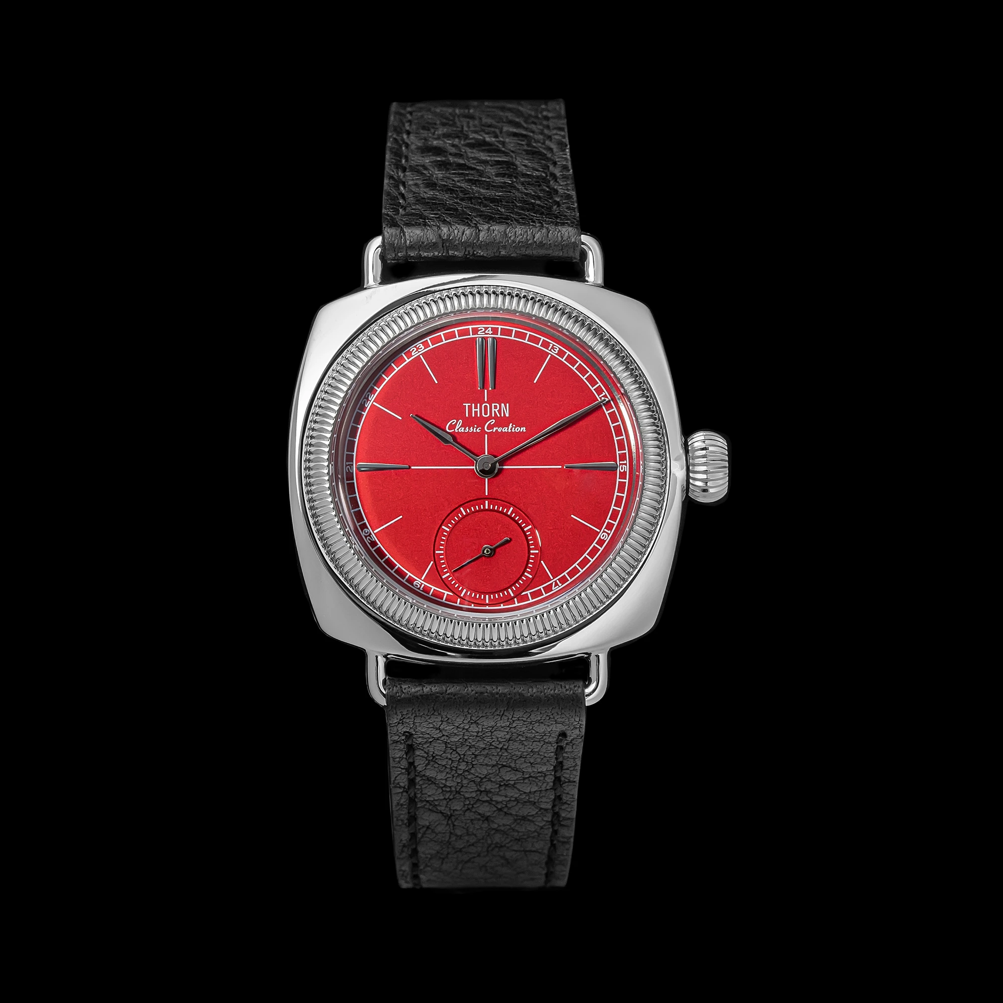 THORN T017 Quartz Watch Sapphire Glass 100M Waterproof Small Seconds Genuine Leather Strap Men Women Couples Wristwatch