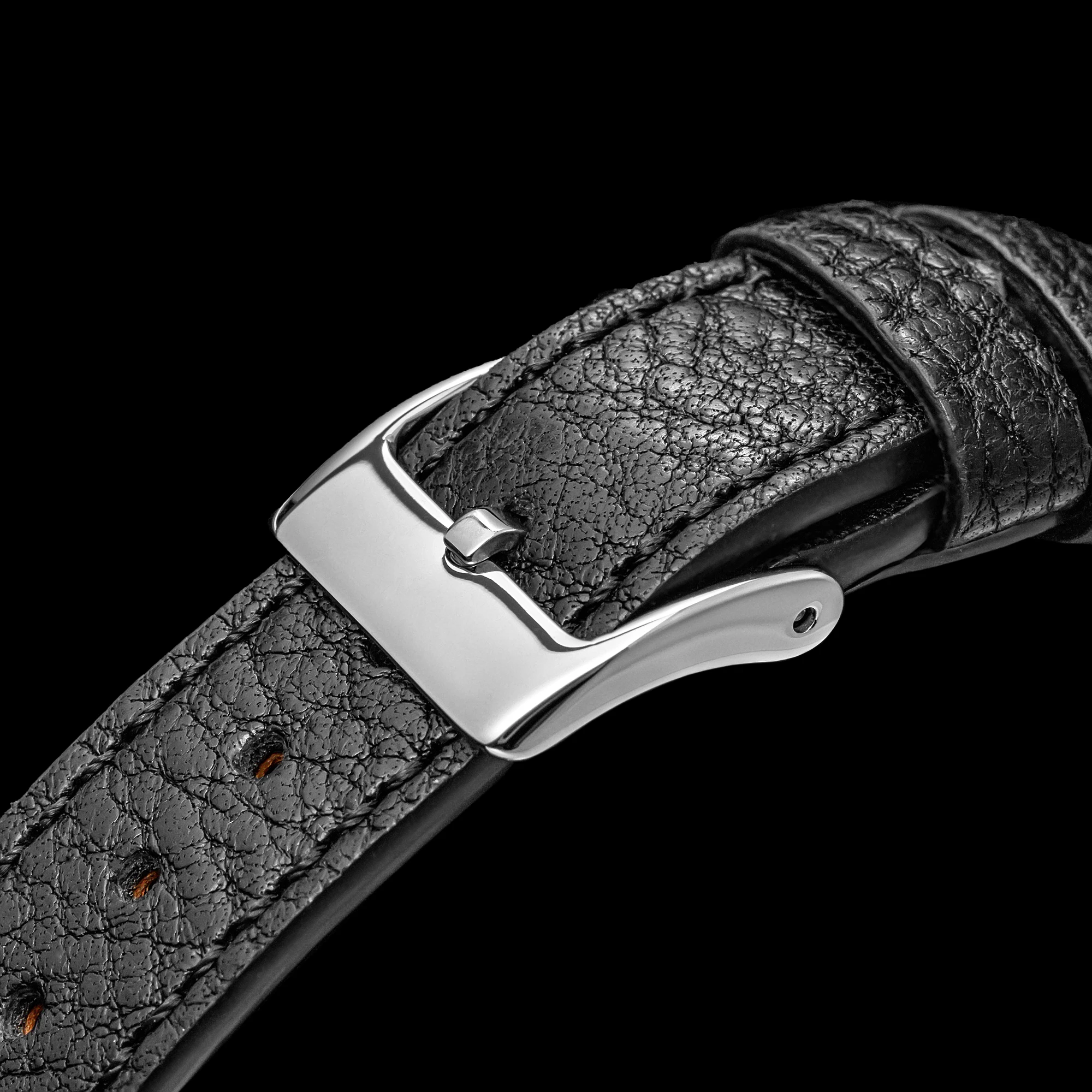 THORN T017 Quartz Watch Sapphire Glass 100M Waterproof Small Seconds Genuine Leather Strap Men Women Couples Wristwatch