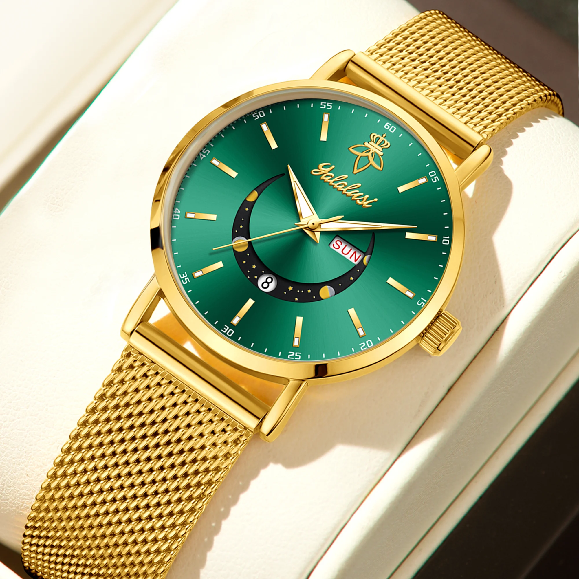 YaLaLuSi Stylish Men's and Women's Minimalist Casual Watches with Calendar and Smiley Face Design—Couple's Watches Reloj