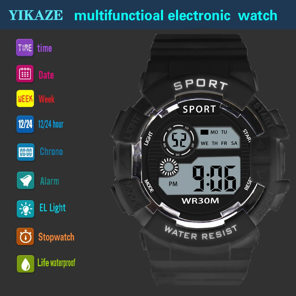 Men Women Digital Watches with Bracelet Multifunction Sports Watches Fashion Couple Watch Electronic Clock For Boys and Girls