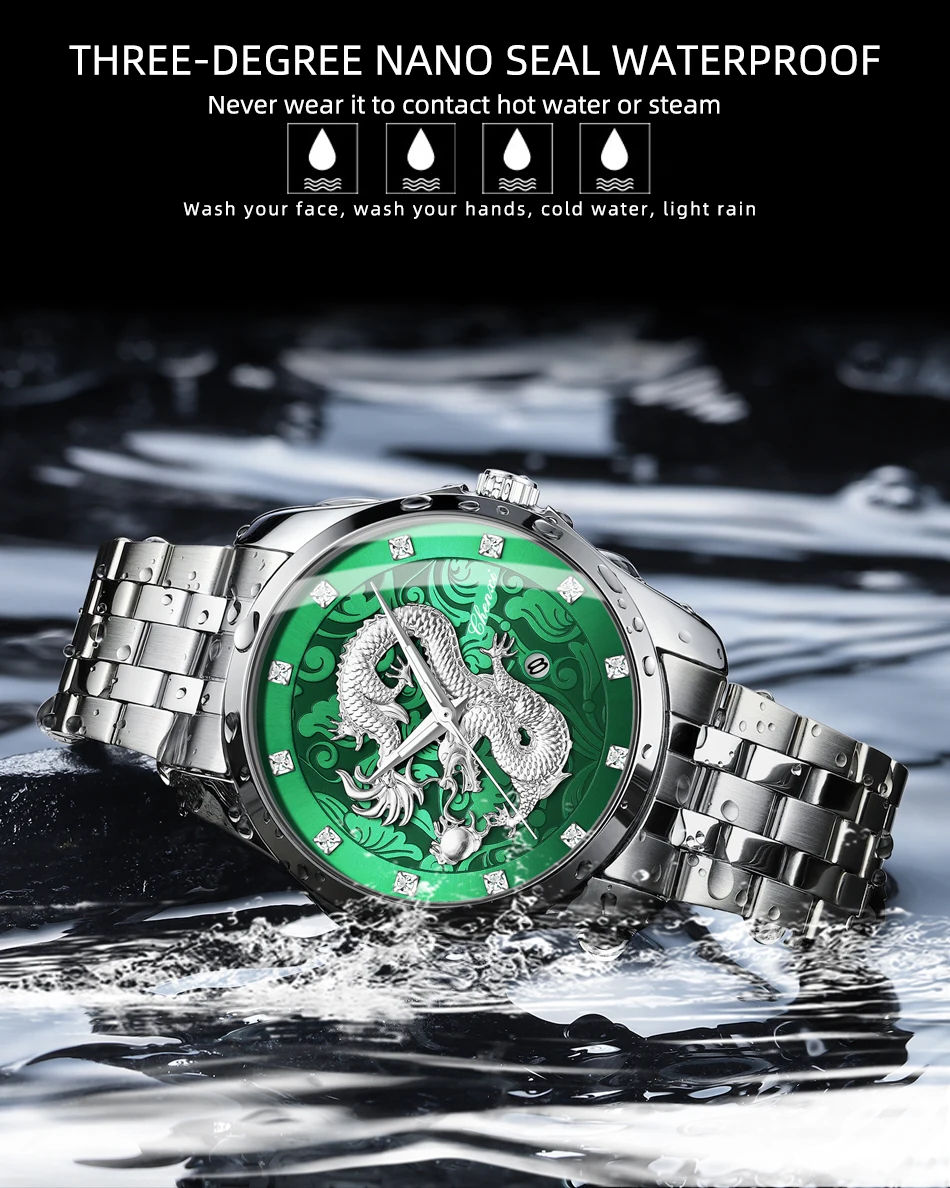 CHENXI Mens Business Luxury Full Steel Golden Quartz Watch Top Brand Waterproof Date Luminous Scratch-Proof Fashion Wristwatch