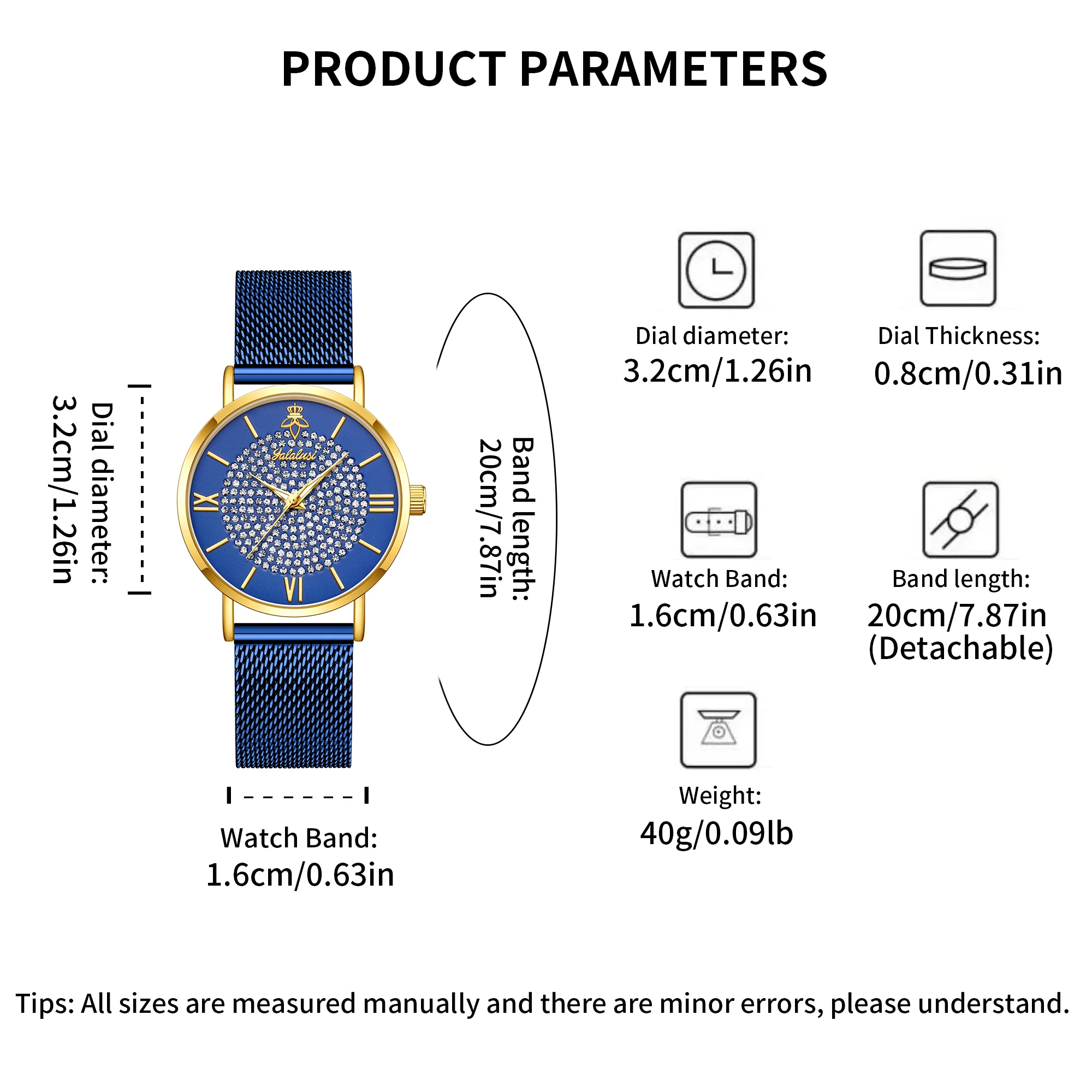YaLaLuSi Fashionable Diamond-Set Dial Watches for Men and Women; Roman Numeral Mesh Strap Couple’s Watches Reloj