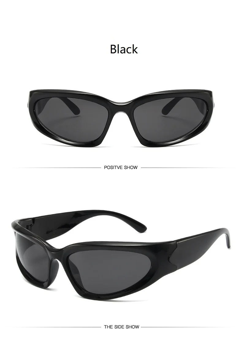 Y2k Classic Punk Wrap Around Vintage Sunglasses Women Men Luxury Brand Designer Sun Glasses Fashion Sport Eyewear Goggles