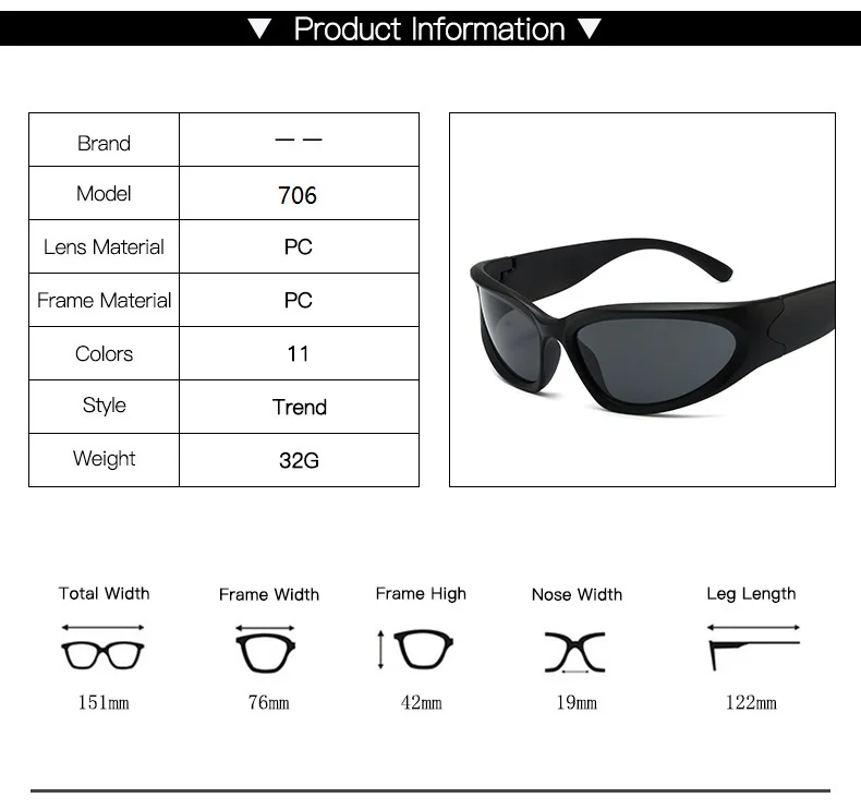 Y2k Classic Punk Wrap Around Vintage Sunglasses Women Men Luxury Brand Designer Sun Glasses Fashion Sport Eyewear Goggles