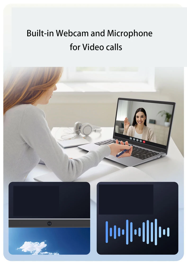 14inch Student Cheap Laptop 6GB RAM 64GB/128GB/512GB SSD HD Cam WiFi Bluetooth  Windows 10 Notebook Computer