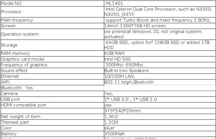 14inch Student Cheap Laptop 6GB RAM 64GB/128GB/512GB SSD HD Cam WiFi Bluetooth  Windows 10 Notebook Computer