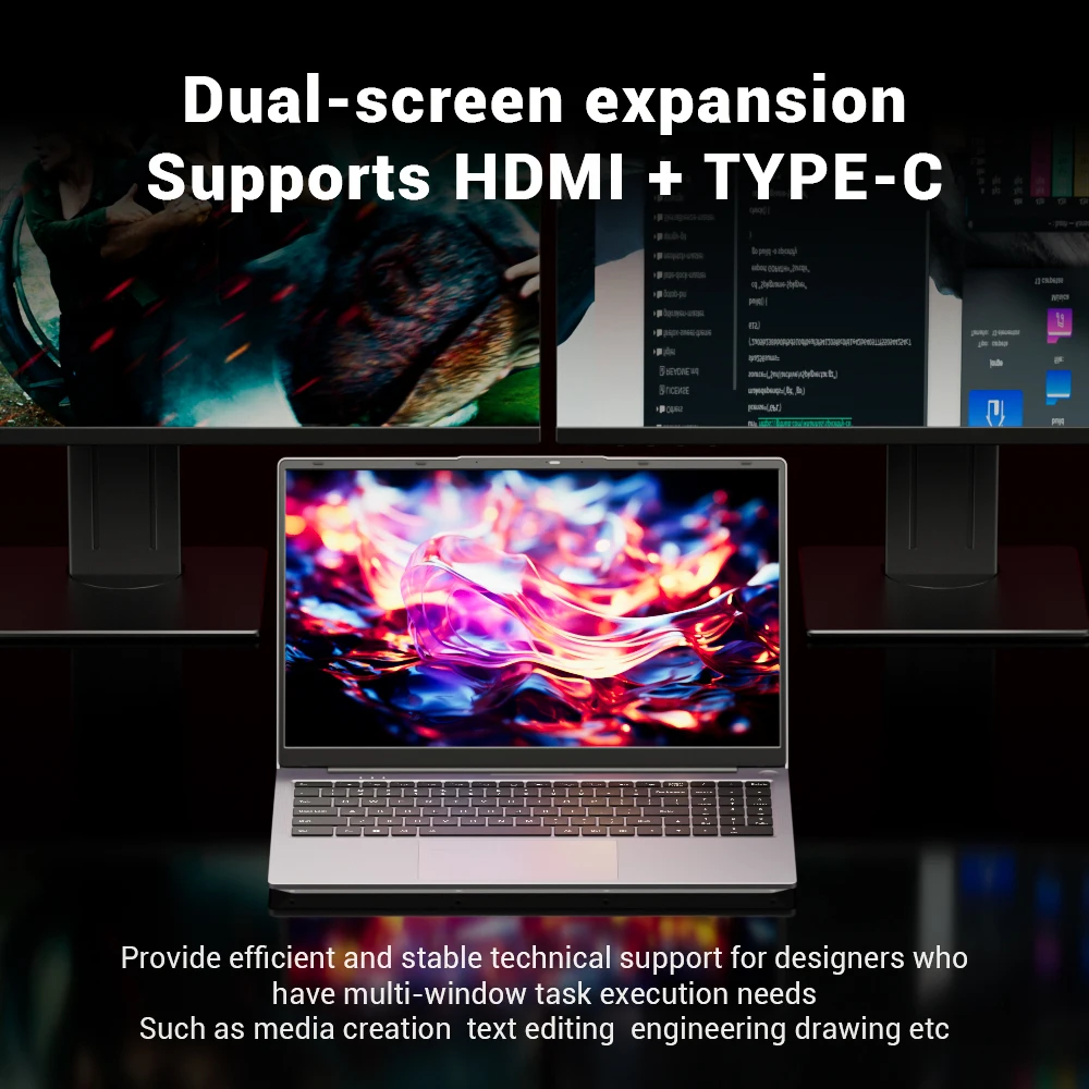 Firebat Laptop AS1 AMD R5 7430U 16GB DDR4 512GB SSD 15.6 Inch Windows 11 Notebook Type-C WIFI6 Backlit Full-size Keyboard