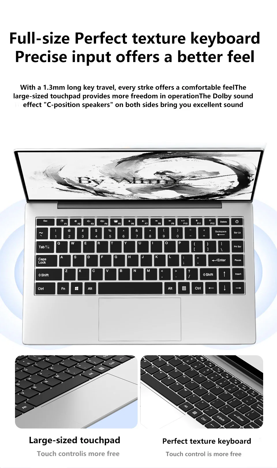 Portable Laptop Intel 4405U 14.1 inch 16GB LPDDR3 RAM 512GB 1TB 2TB SSD Windows 11 Pro Notebook Wifi6 IPS 1080P Notebook PC