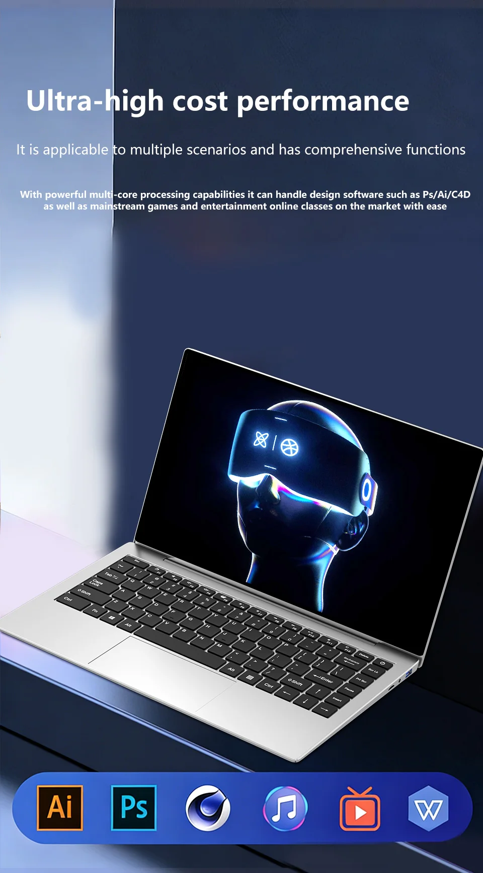 Portable Laptop Intel 4405U 14.1 inch 16GB LPDDR3 RAM 512GB 1TB 2TB SSD Windows 11 Pro Notebook Wifi6 IPS 1080P Notebook PC