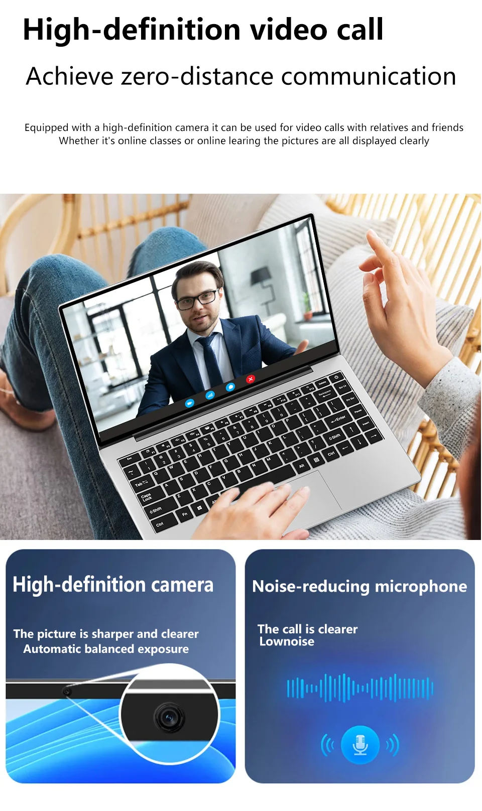 Portable Laptop Intel 4405U 14.1 inch 16GB LPDDR3 RAM 512GB 1TB 2TB SSD Windows 11 Pro Notebook Wifi6 IPS 1080P Notebook PC