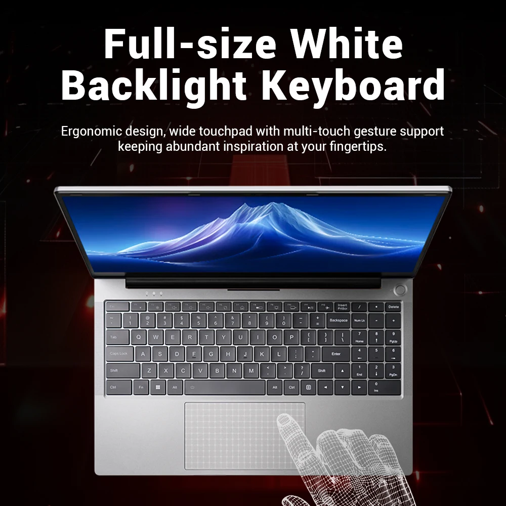 Firebat Laptop AS1 AMD R5 7430U 16GB DDR4 512GB SSD 15.6 Inch Windows 11 Notebook Type-C WIFI6 Backlit Full-size Keyboard