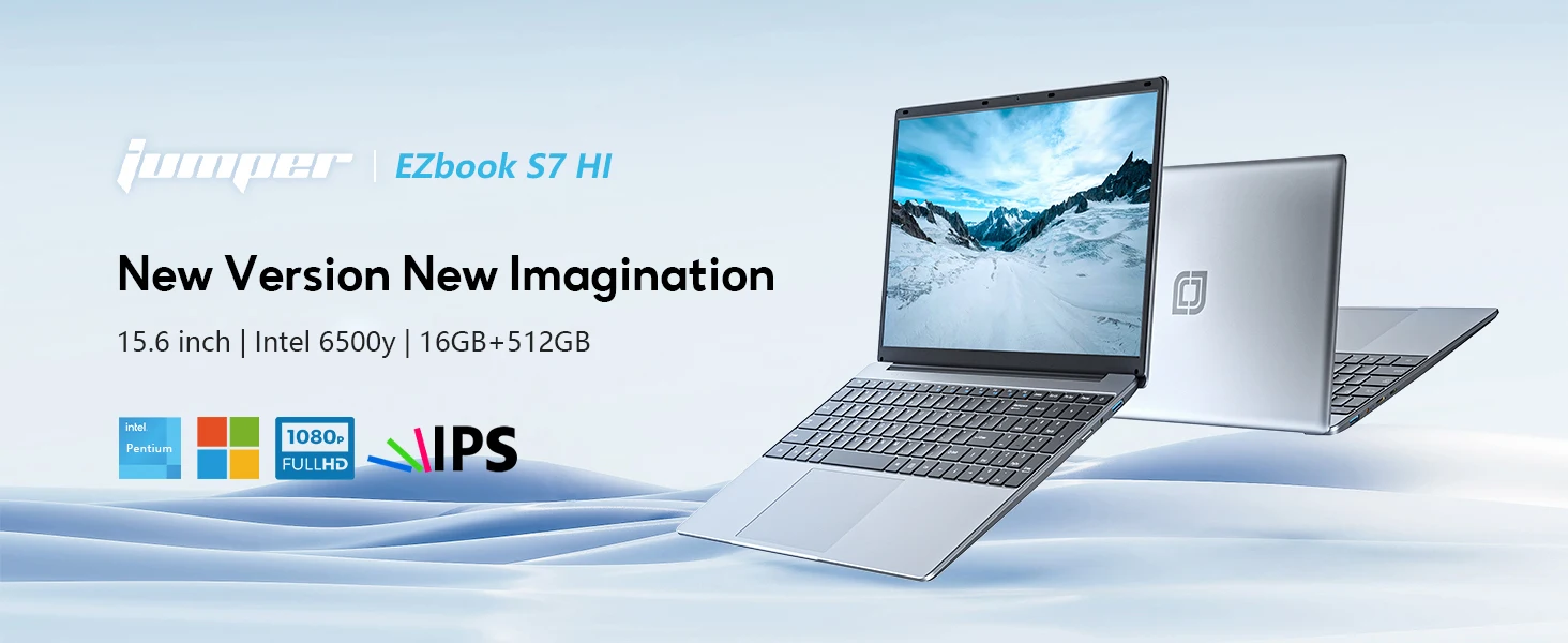 Jumper Laptop 15.6-inch FHD display, 16GB RAM 512GB SSD (Expandable by 512GB via TF card), 6500Y Processor(up to 3.4GHz), Lightweight Notebook for Business and Students, 2 Stereo Speakers/Type-C/USB 3.0/Numeric keypad