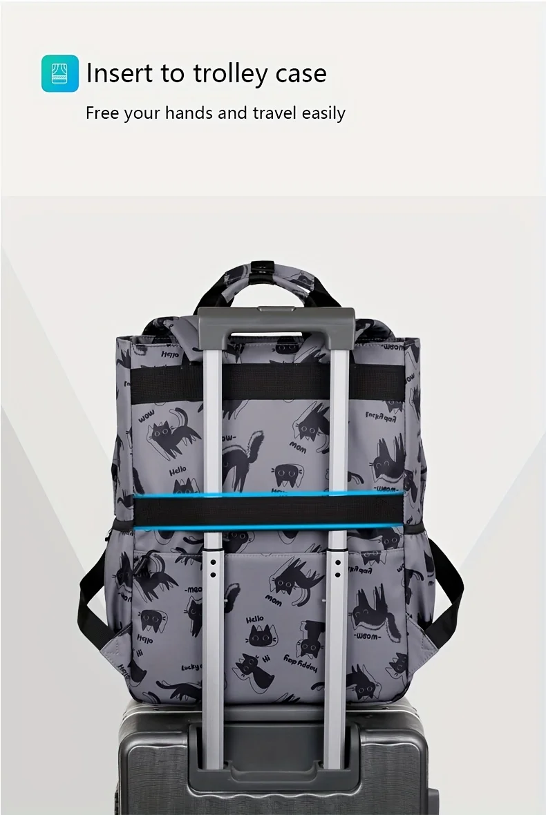 15.6 Inch Business Cartoon Backpack, Conference Travel Bag, Student Schoolbag, Multifunctional Laptop Bag, Backpacks