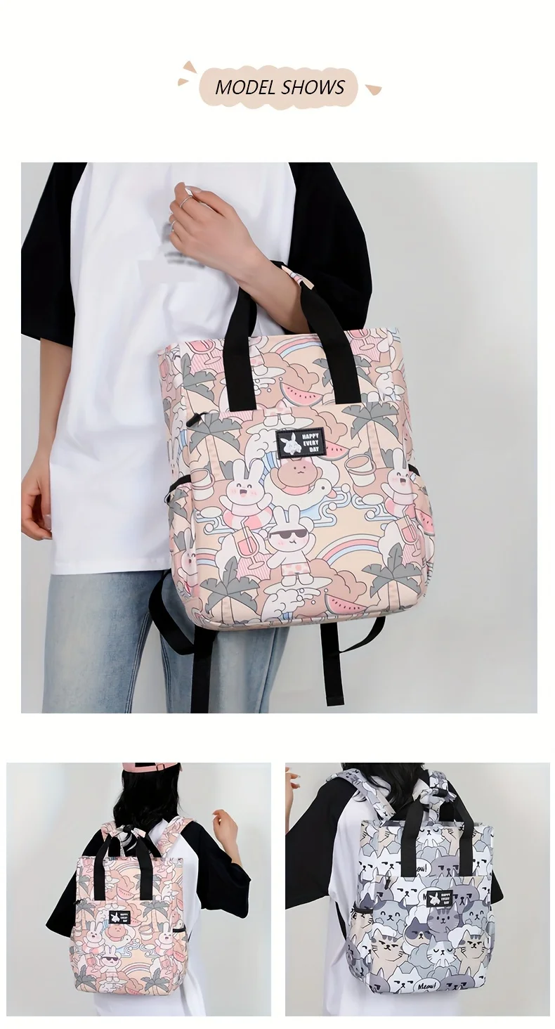 15.6 Inch Business Cartoon Backpack, Conference Travel Bag, Student Schoolbag, Multifunctional Laptop Bag, Backpacks