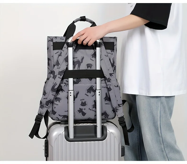 15.6 Inch Business Cartoon Backpack, Conference Travel Bag, Student Schoolbag, Multifunctional Laptop Bag, Backpacks