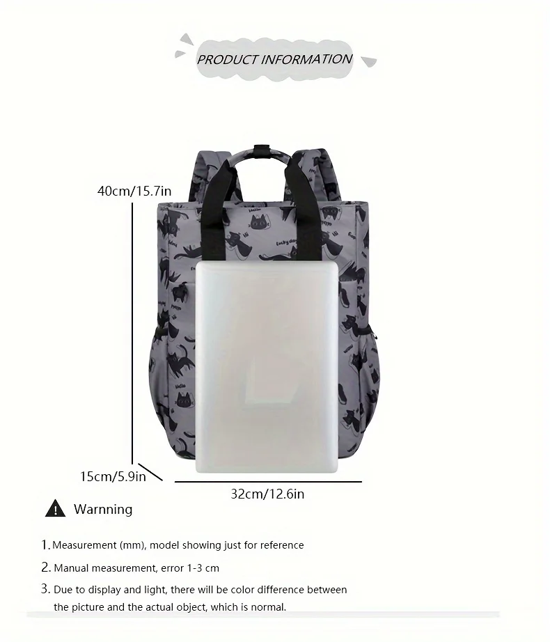 15.6 Inch Business Cartoon Backpack, Conference Travel Bag, Student Schoolbag, Multifunctional Laptop Bag, Backpacks