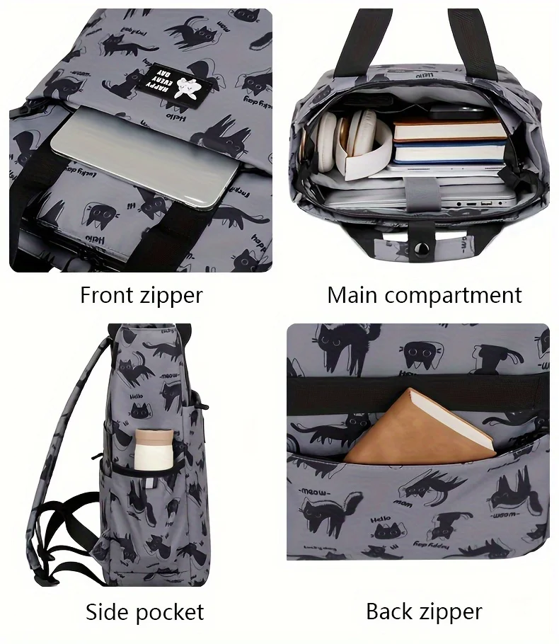 15.6 Inch Business Cartoon Backpack, Conference Travel Bag, Student Schoolbag, Multifunctional Laptop Bag, Backpacks