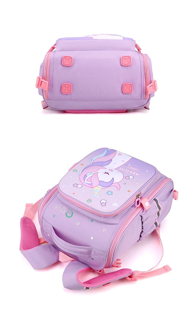 New Girl School Bags Child Pink Unicorn  Printing Backpacks Kindergarten Student Cute Girls Children's Schoolbag Waterproof Kid