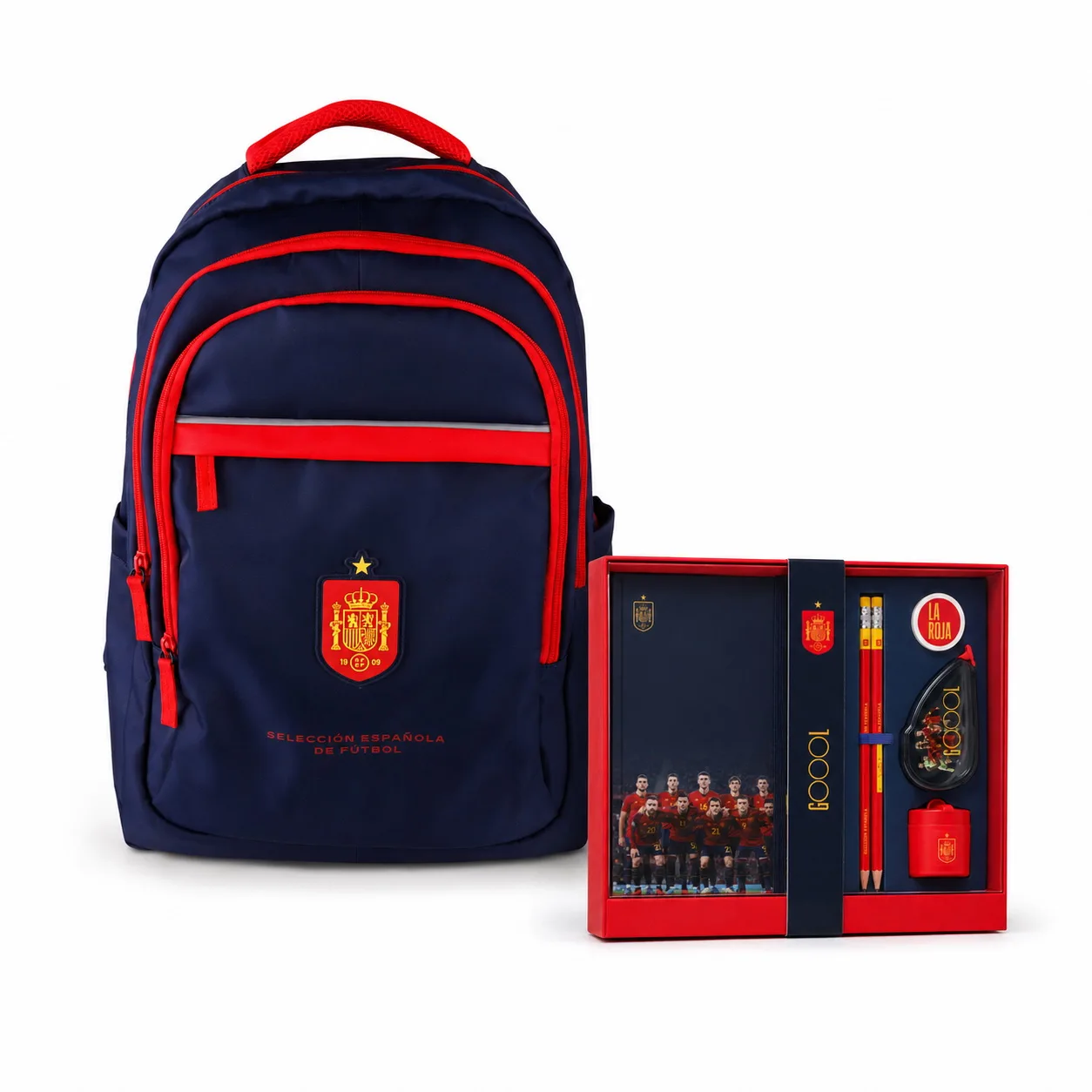 La Roja School Backpack Spanish National Football Team "La Roja", Official Licensed Product National team football backpack 43x30x18cm red and navy blue with compartments
