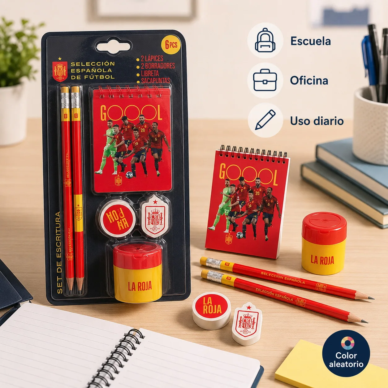 La Roja School Backpack Spanish National Football Team "La Roja", Official Licensed Product National team football backpack 43x30x18cm red and navy blue with compartments