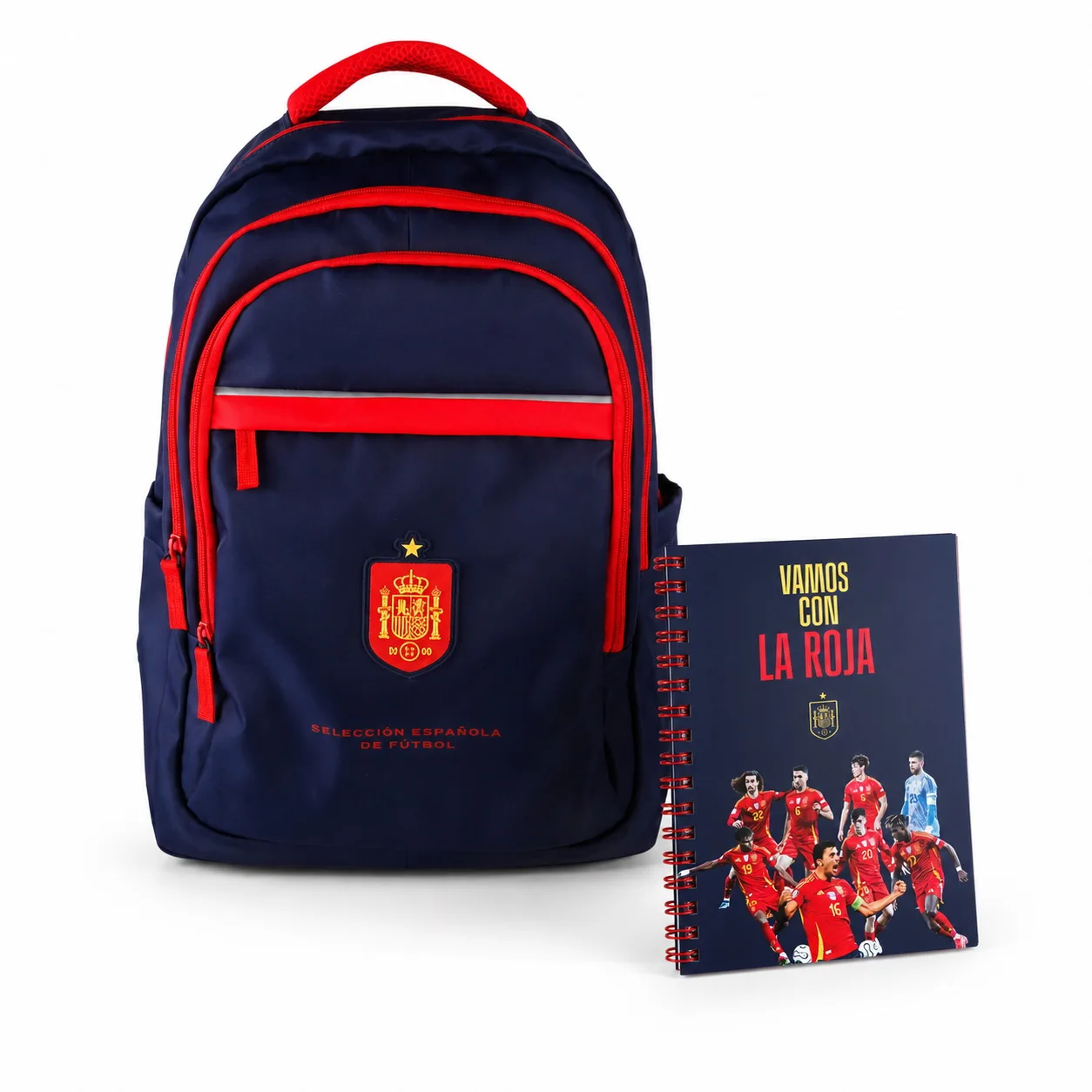 La Roja School Backpack Spanish National Football Team "La Roja", Official Licensed Product National team football backpack 43x30x18cm red and navy blue with compartments