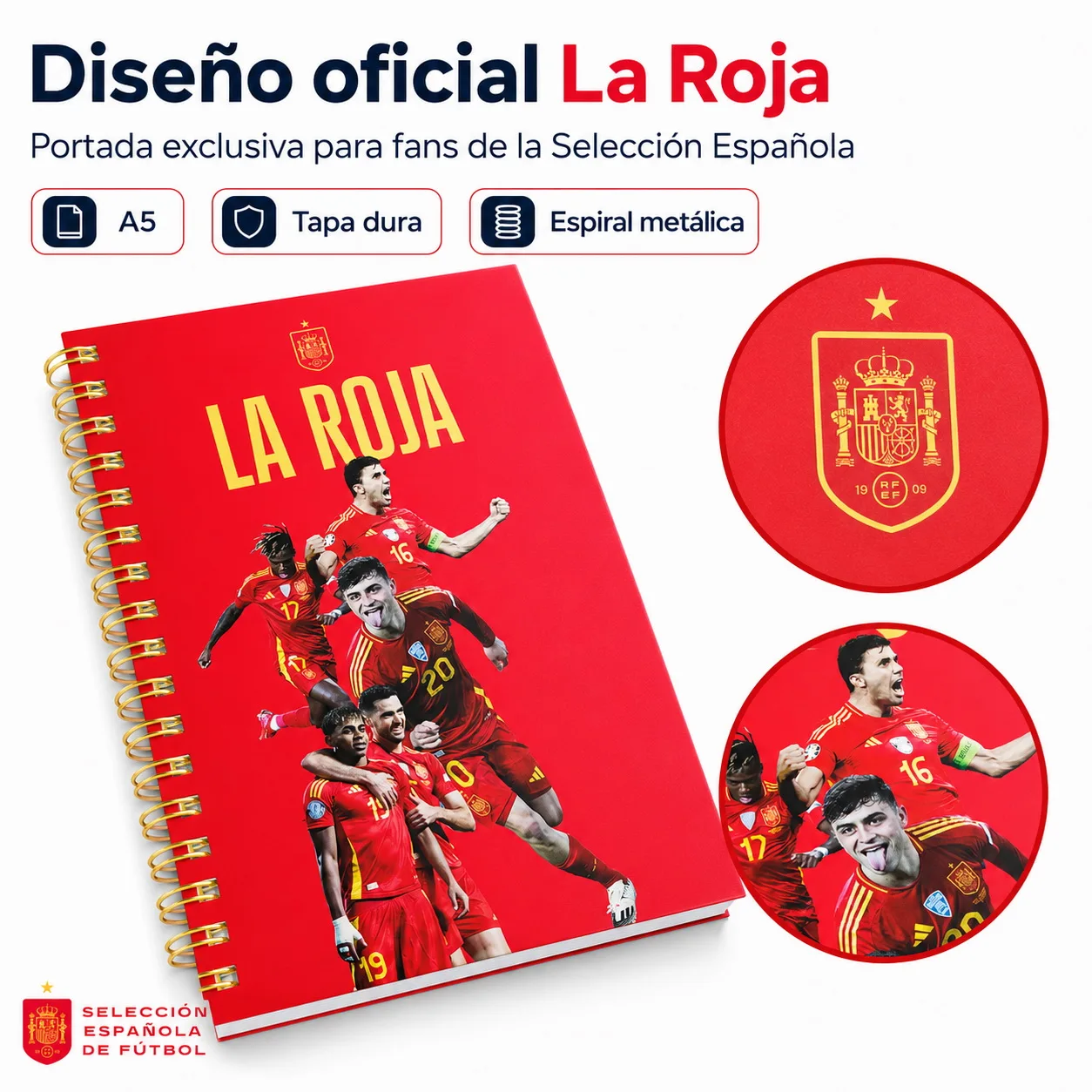 La Roja School Backpack Spanish National Football Team "La Roja", Official Licensed Product National team football backpack 43x30x18cm red and navy blue with compartments