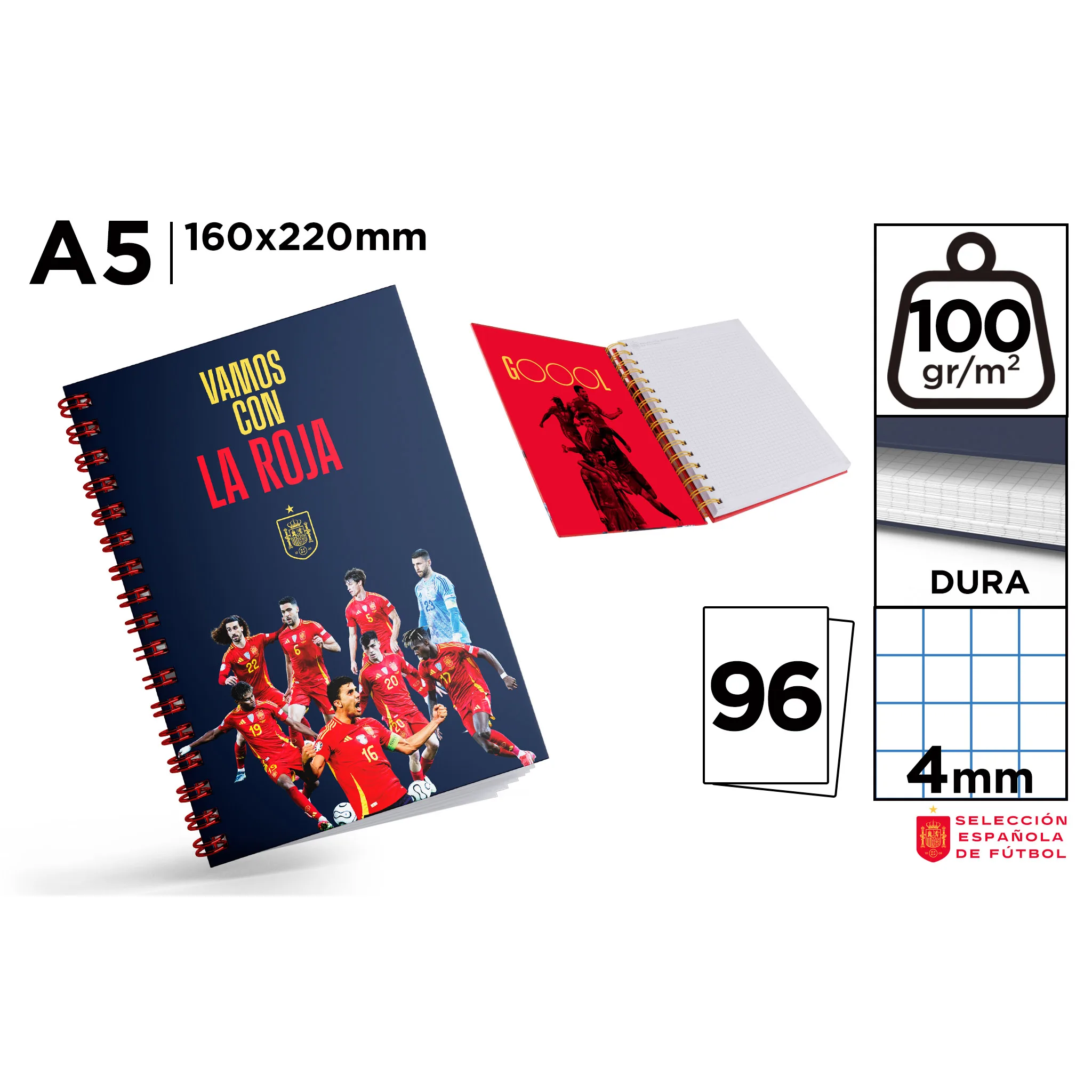 La Roja School Backpack Spanish National Football Team "La Roja", Official Licensed Product National team football backpack 43x30x18cm red and navy blue with compartments