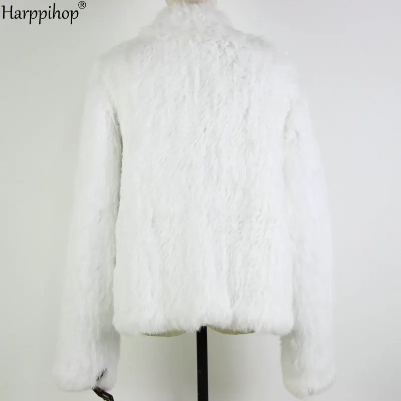 2021 Hot sale knitted rabbit fur jacket popuplar fashion fur jacket winter fur coat for women*harppihop