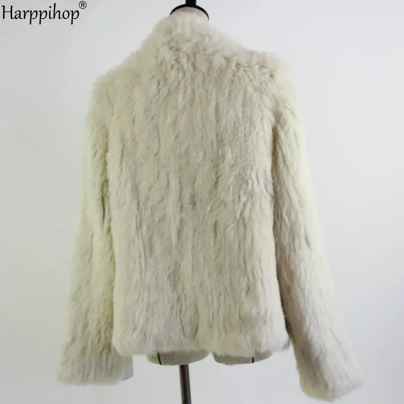 2021 Hot sale knitted rabbit fur jacket popuplar fashion fur jacket winter fur coat for women*harppihop