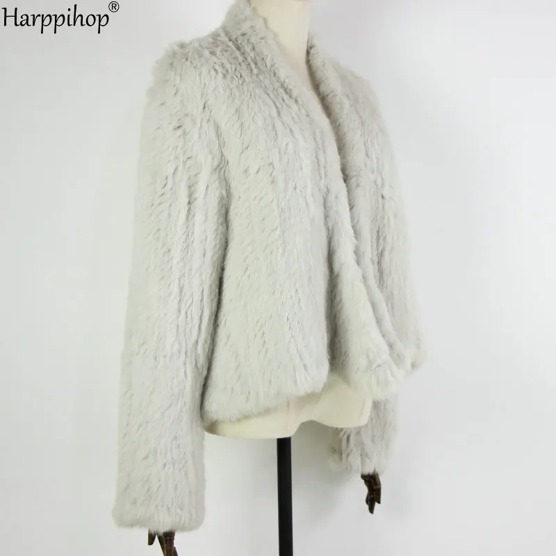 2021 Hot sale knitted rabbit fur jacket popuplar fashion fur jacket winter fur coat for women*harppihop