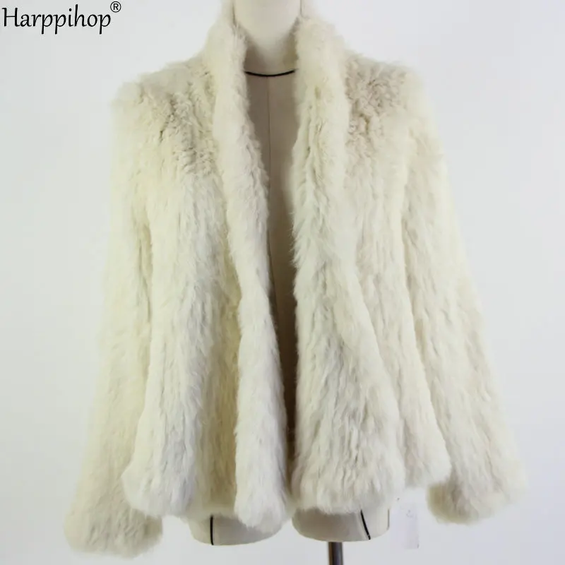 2021 Hot sale knitted rabbit fur jacket popuplar fashion fur jacket winter fur coat for women*harppihop