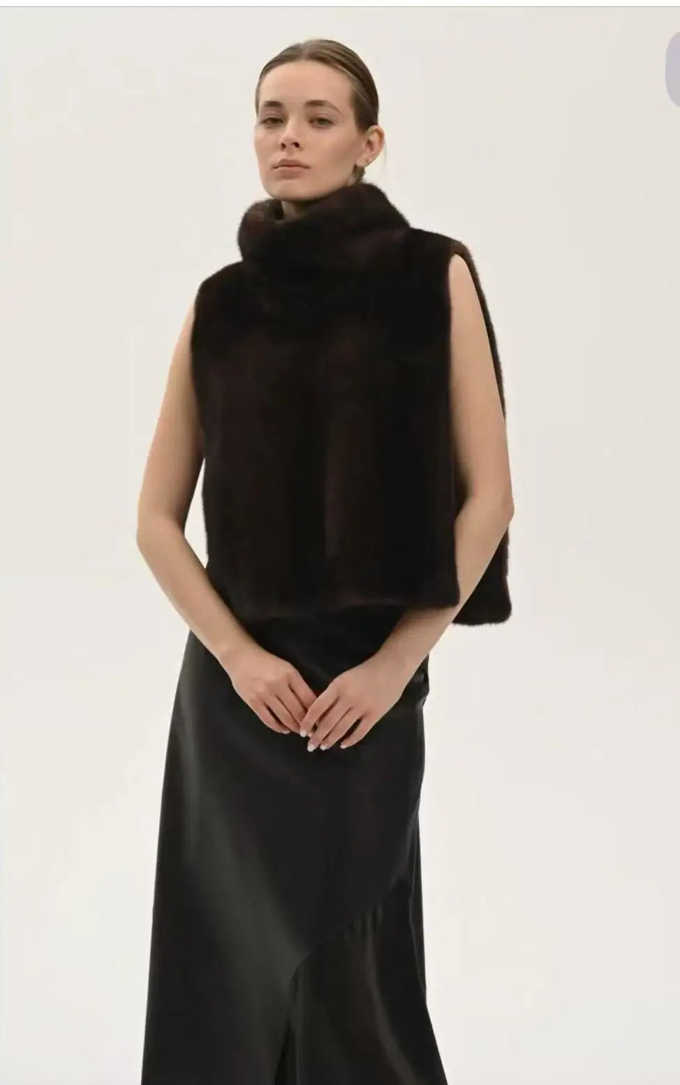 2025 Women's New Mink Fur Shawl Genuine Mink Fur Vest