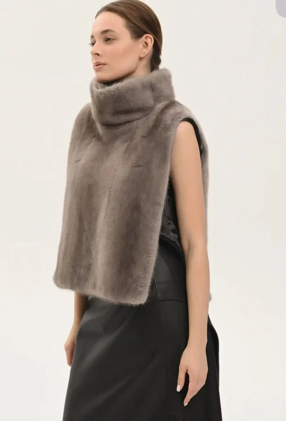 2025 Women's New Mink Fur Shawl Genuine Mink Fur Vest