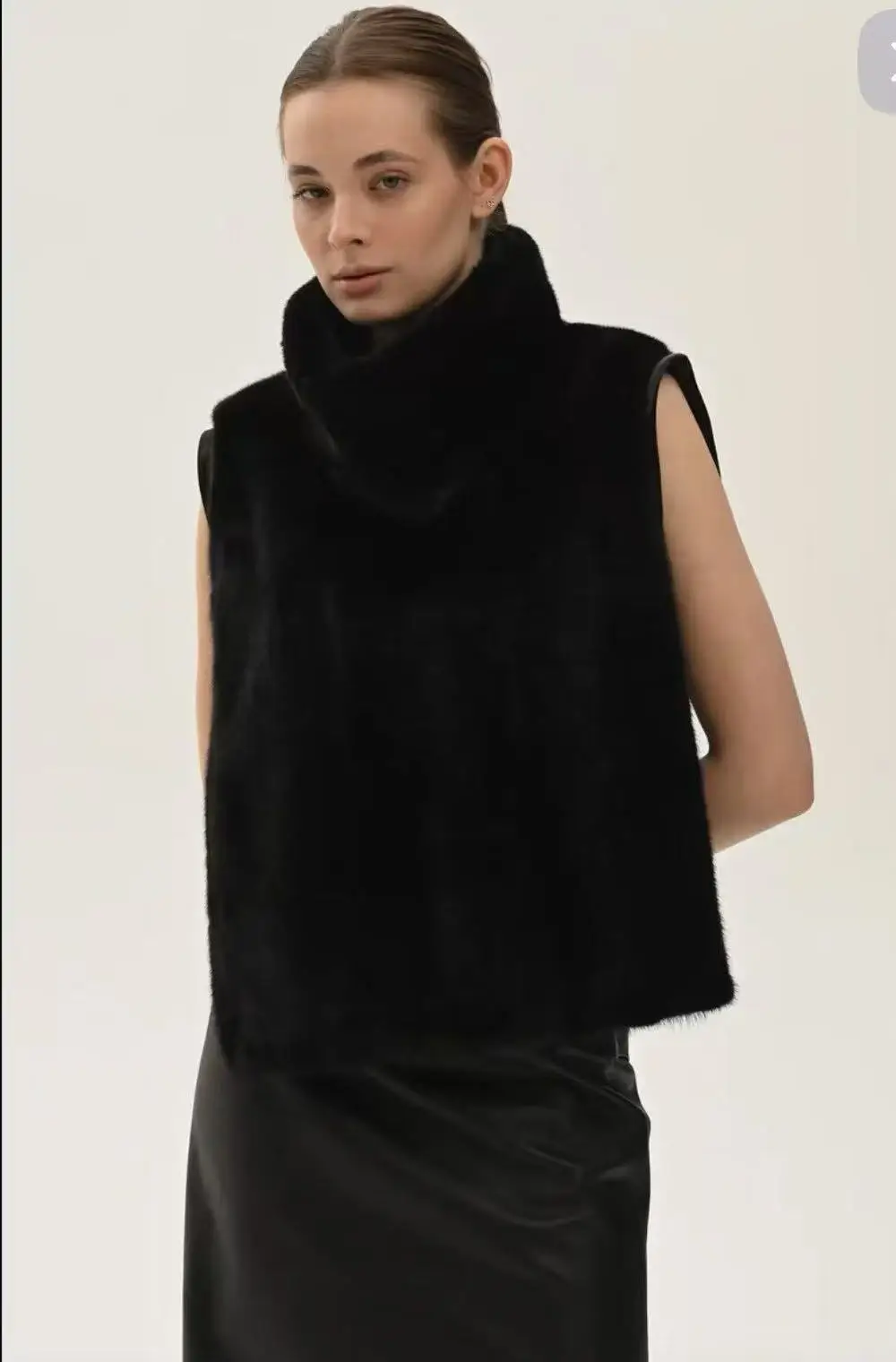 2025 Women's New Mink Fur Shawl Genuine Mink Fur Vest
