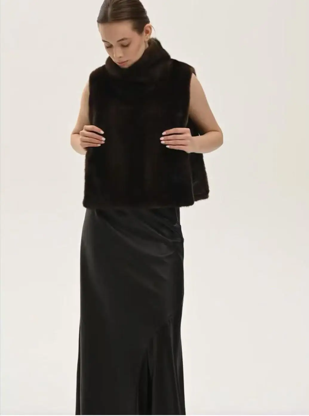 2025 Women's New Mink Fur Shawl Genuine Mink Fur Vest