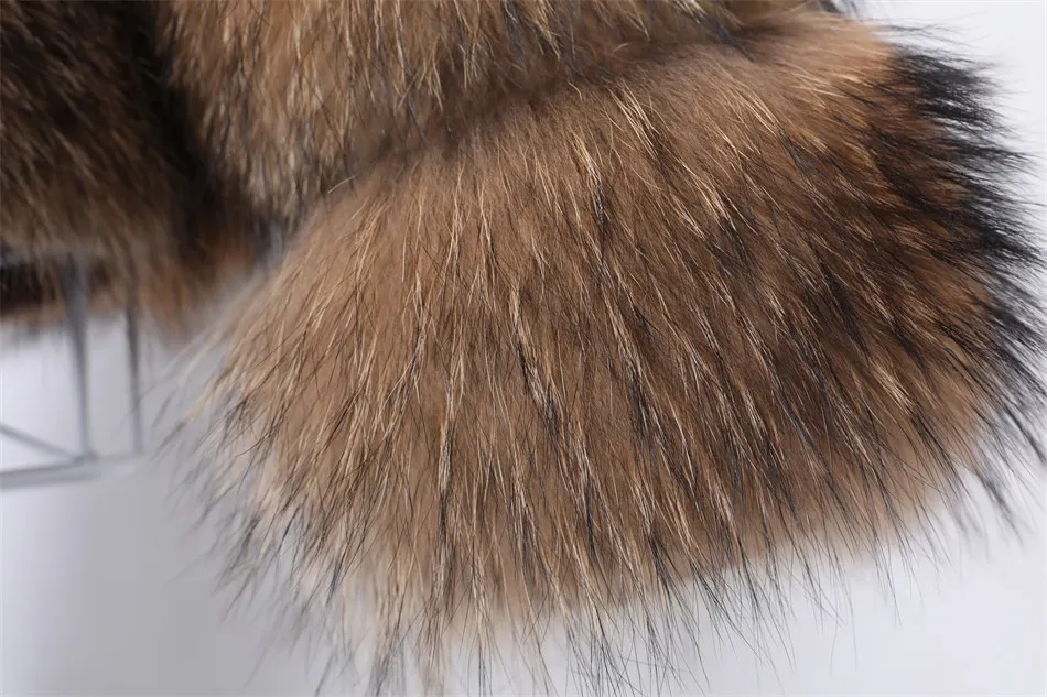 2026 Maomaokong Real Fur Coat Women Natural Raccoon Fur Jacket Female Winter Warm Fox Fur Coat High Quality Long Sleeve With Hat