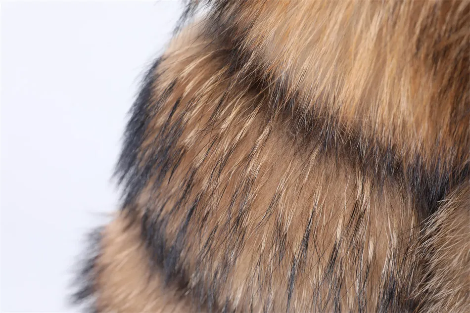 2026 Maomaokong Real Fur Coat Women Natural Raccoon Fur Jacket Female Winter Warm Fox Fur Coat High Quality Long Sleeve With Hat