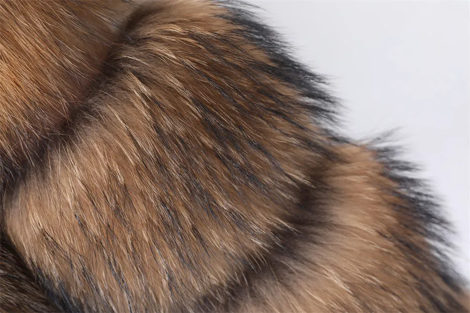 2026 Maomaokong Real Fur Coat Women Natural Raccoon Fur Jacket Female Winter Warm Fox Fur Coat High Quality Long Sleeve With Hat
