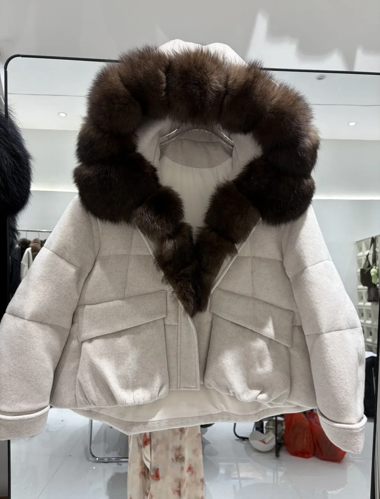 OFTBUY Warm Big Natural Fur Collar Hooded Coat Women New Winter Short Puffer Clothing Fashion Jacket with Fur for Female