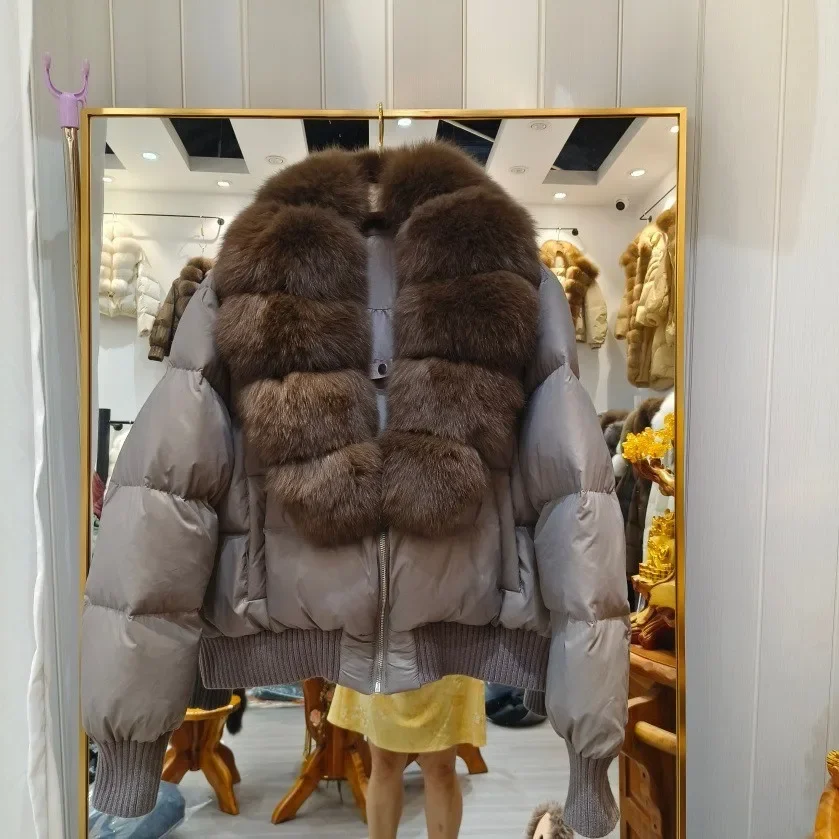 OFTBUY Winter Hooded Coat Women Duck Down Parkas Fox Fur Collar Thick Fashion Jacket with Fur for Women Luxury Short Outerwear