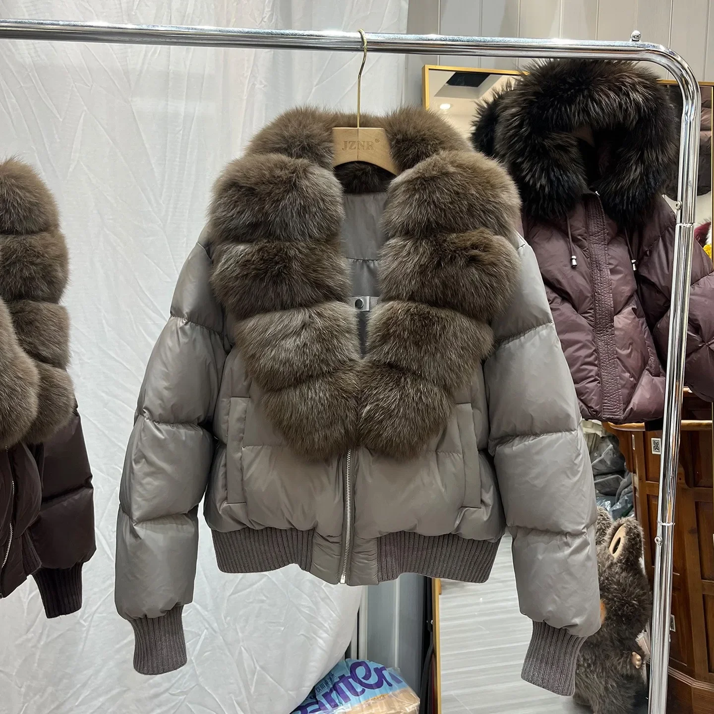 OFTBUY Winter Hooded Coat Women Duck Down Parkas Fox Fur Collar Thick Fashion Jacket with Fur for Women Luxury Short Outerwear
