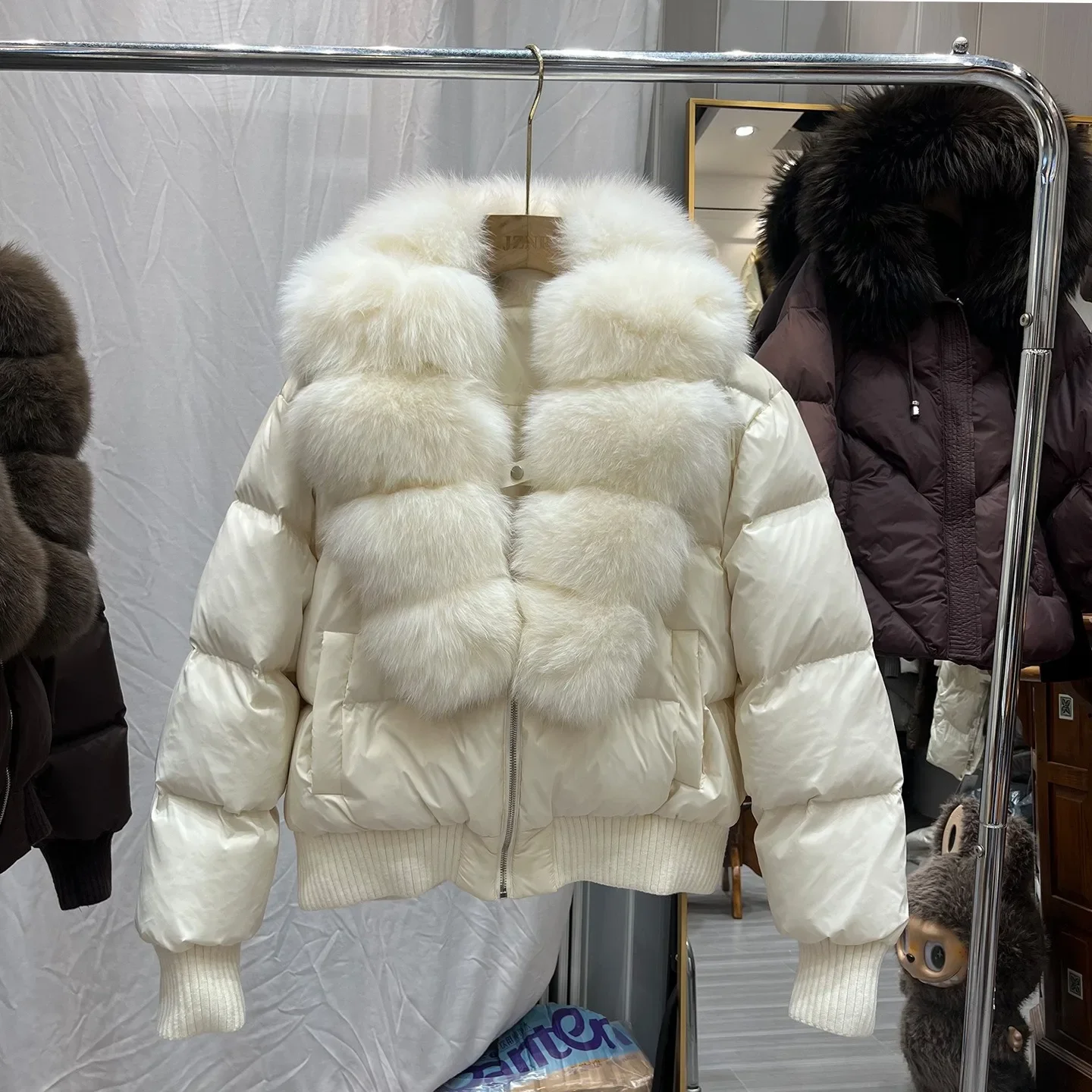 OFTBUY Winter Hooded Coat Women Duck Down Parkas Fox Fur Collar Thick Fashion Jacket with Fur for Women Luxury Short Outerwear